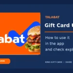 Talabat Gift Card UAE redemption guide featuring the original product artwork