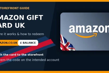 Amazon Gift Card UK region and redemption guide with official product artwork