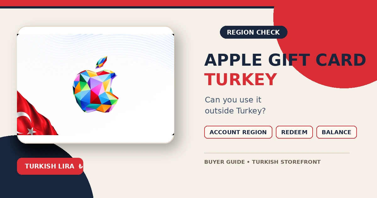 Apple Gift Card Turkey region guide with the actual Apple Gift Card TR artwork