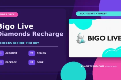 Bigo Live Diamonds recharge account and region guide using the actual Bigo Live product artwork