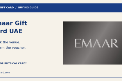 Emaar Gift Card UAE artwork with venue and voucher buying checks