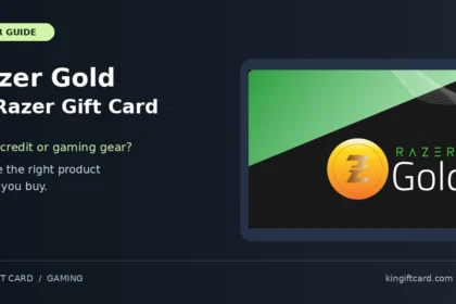 Razer Gold vs Razer Gift Card buying guide with the actual Razer Gold product artwork