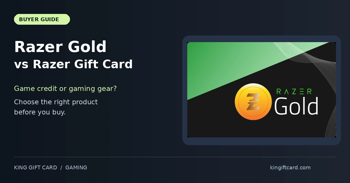 Razer Gold vs Razer Gift Card: 5 Checks Before You Buy Razer Gold vs Razer Gift Card buying guide with the actual Razer Gold product artwork