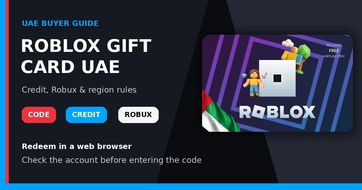 Roblox Gift Card UAE: Credit, Robux and Region Rules Explained Roblox Gift Card UAE guide explaining Roblox Credit and Robux
